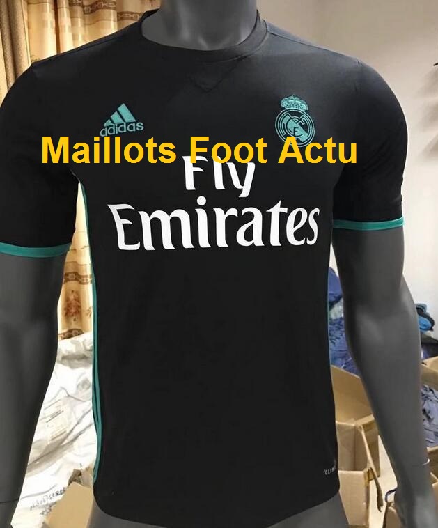 Real Madrid 2018 maillot foot extérieur 17 18 noir - Maillots Foot Actu