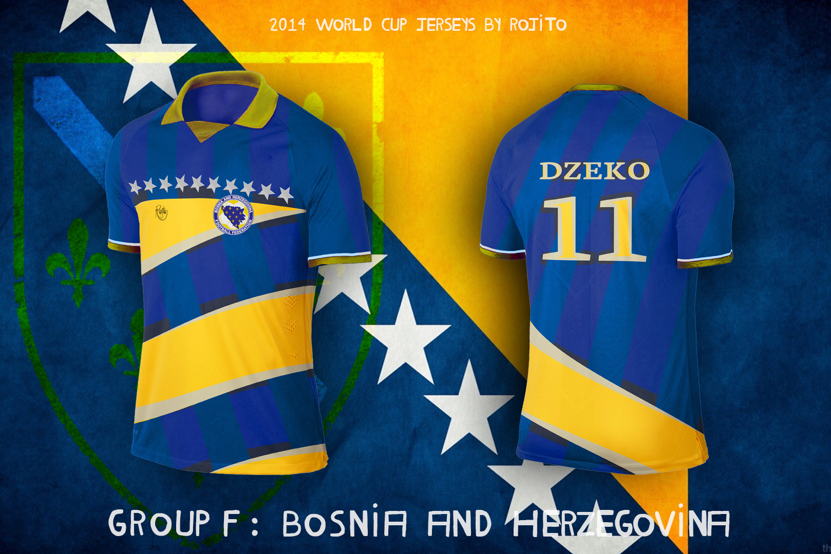 Maillot de foot custom mondial 2014 bosnie