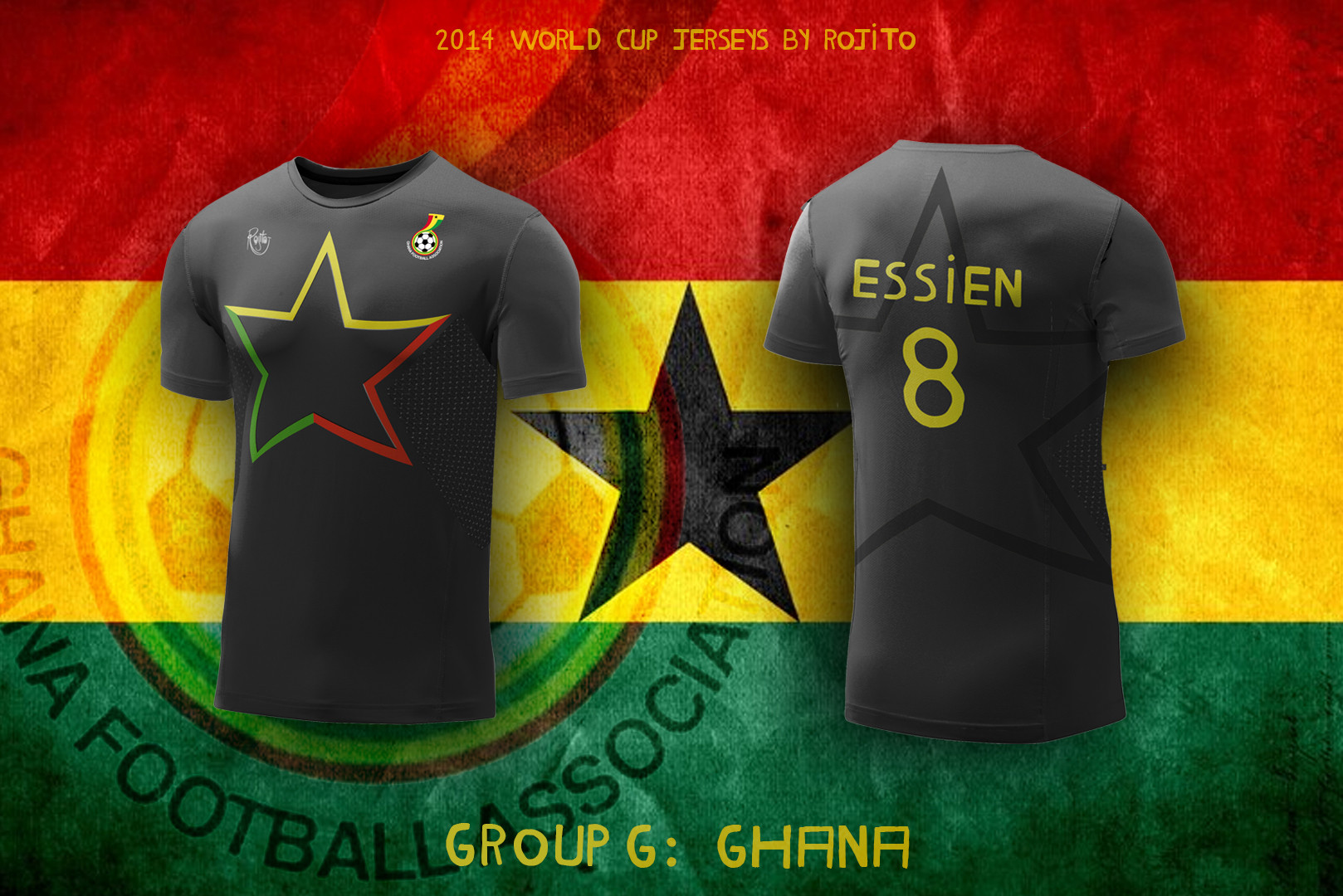 Maillot de foot custom mondial 2014 ghana