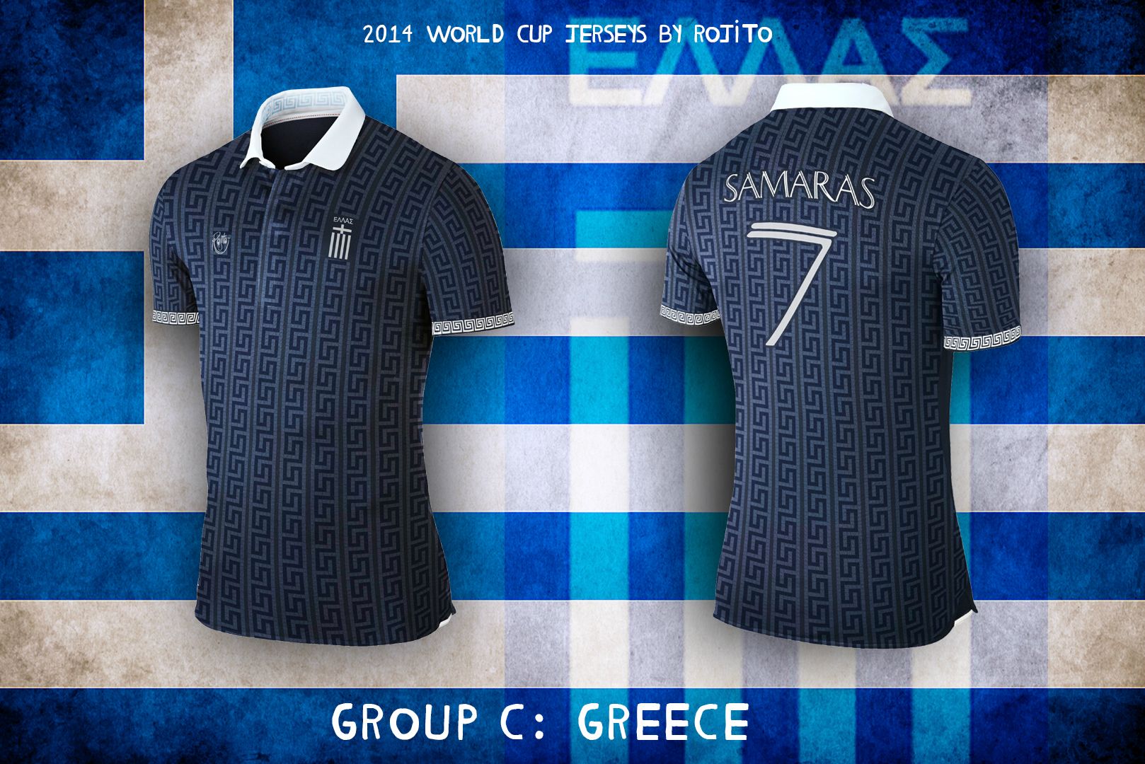 Maillot de foot custom mondial 2014 grece