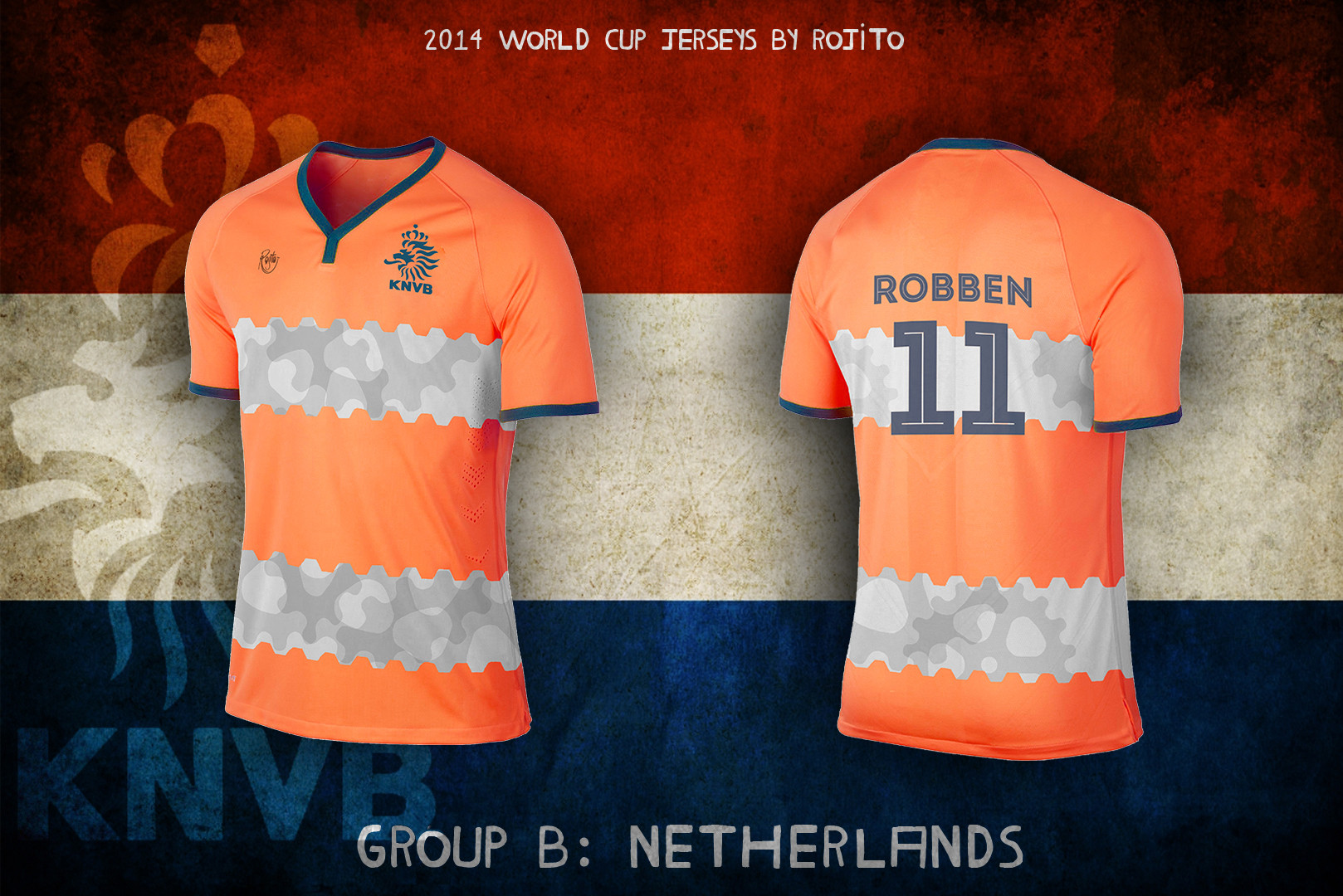 Maillot de foot custom mondial 2014 hollande