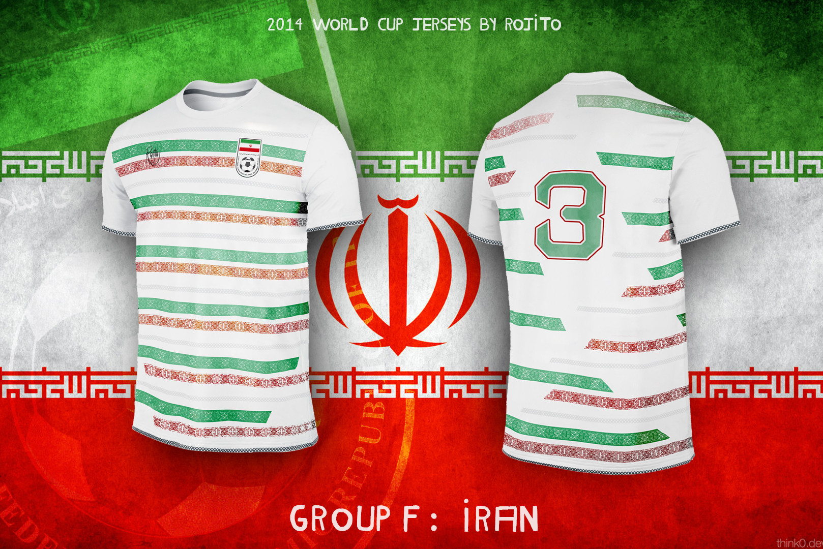 Maillot de foot custom mondial 2014 iran