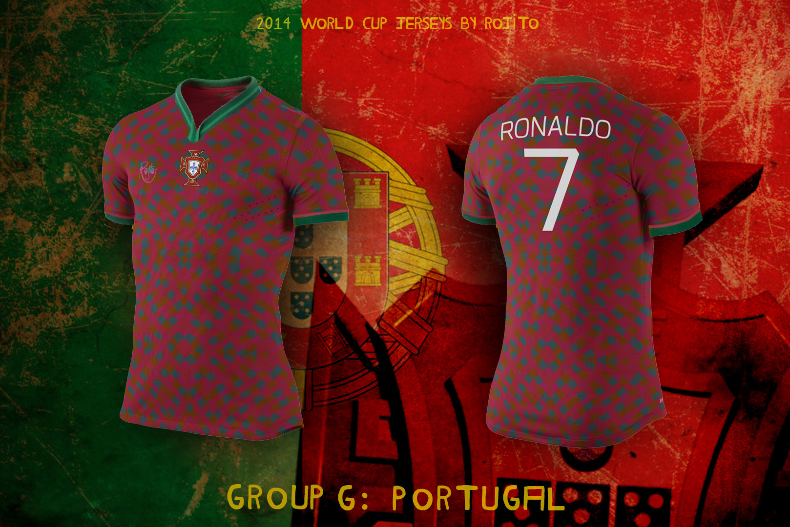 Maillot de foot custom mondial 2014 portugal