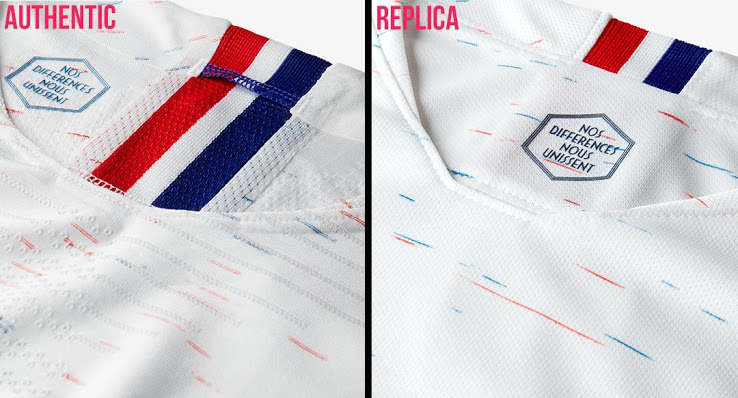 Nike authentic vs replica maillot foot France 2018