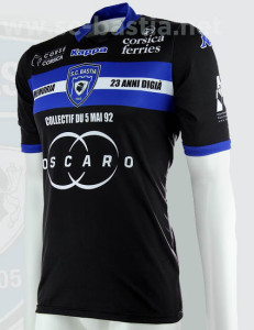Bastia 2015 maillot foot noir commemoratif