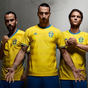 Zlatan Ibrahimovic Suede Euro 2016 maillot domicile
