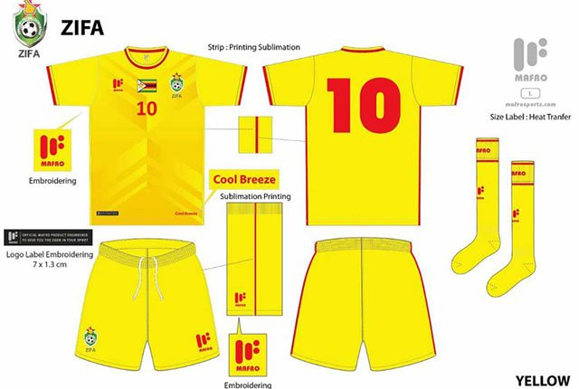 Zimbabwe CAN 2017 maillot foot domicile