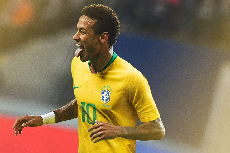 Bresil 2018 maillot domicile Neymar coupe du monde 2018