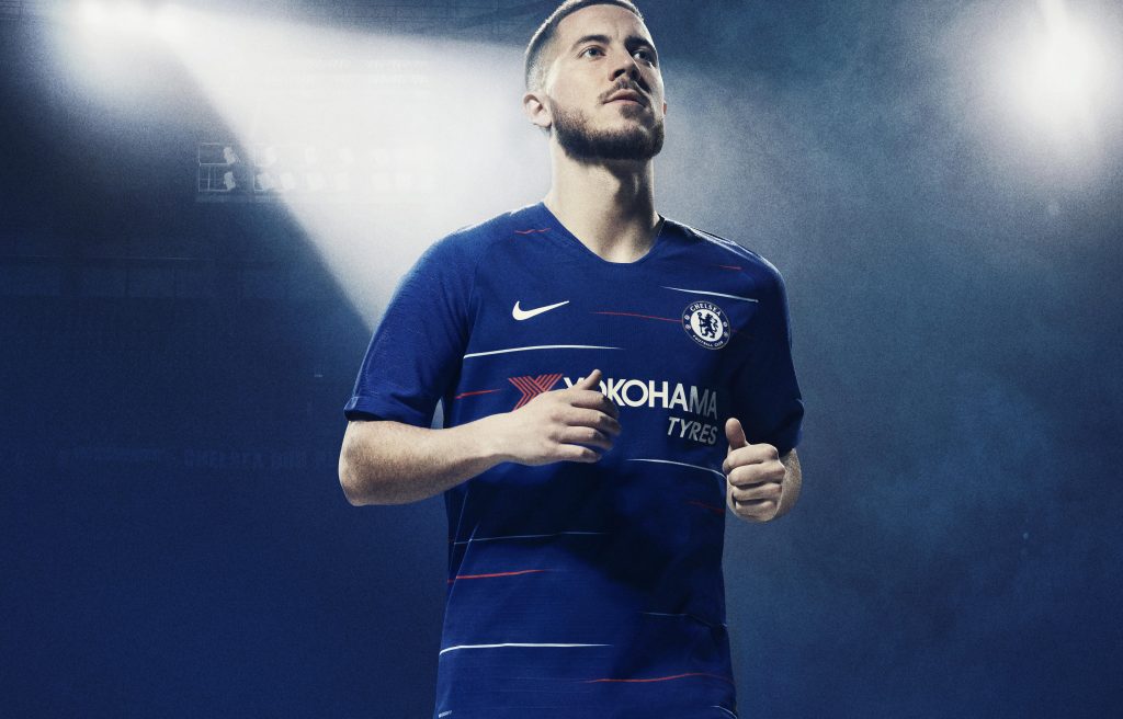 Chelsea 2019 maillot domicile Eden Hazard foot