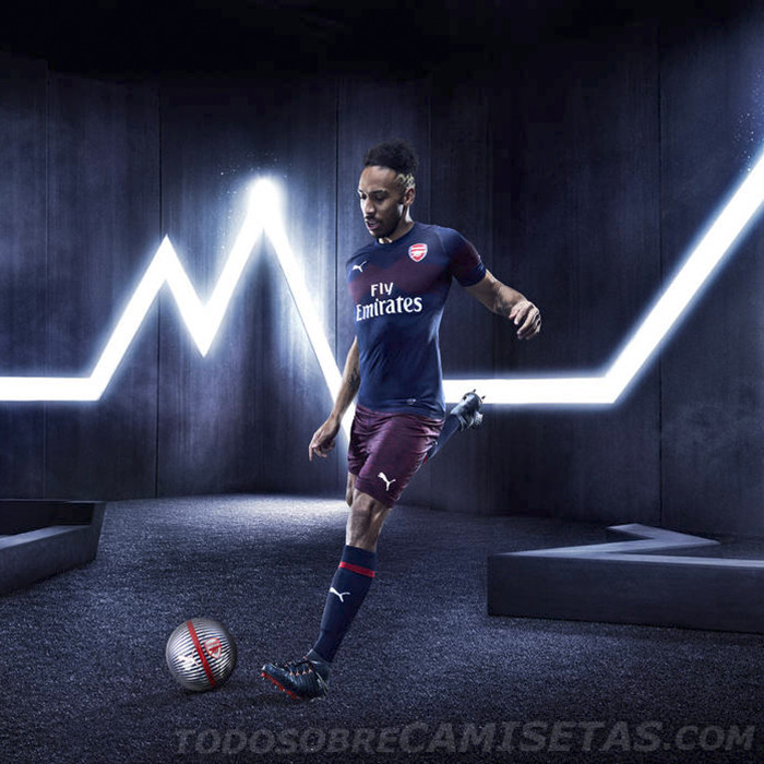 Maillot Arsenal Extérieur 2018/2019 - PUMA, Taille M (Bleu, Occasion)