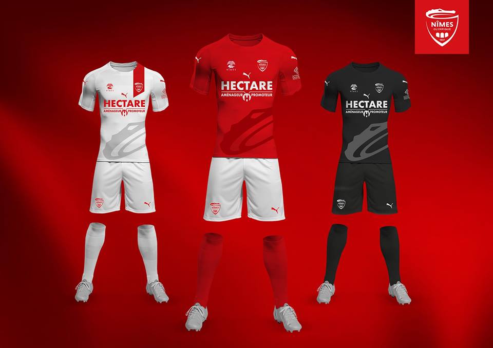 Nîmes 2019 nouveaux maillots de foot officiels