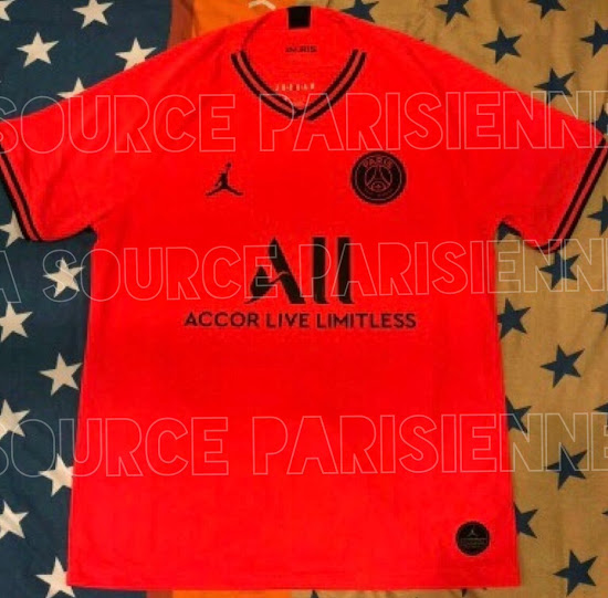 PSG 2020 maillot extérieur foot Jordan rouge