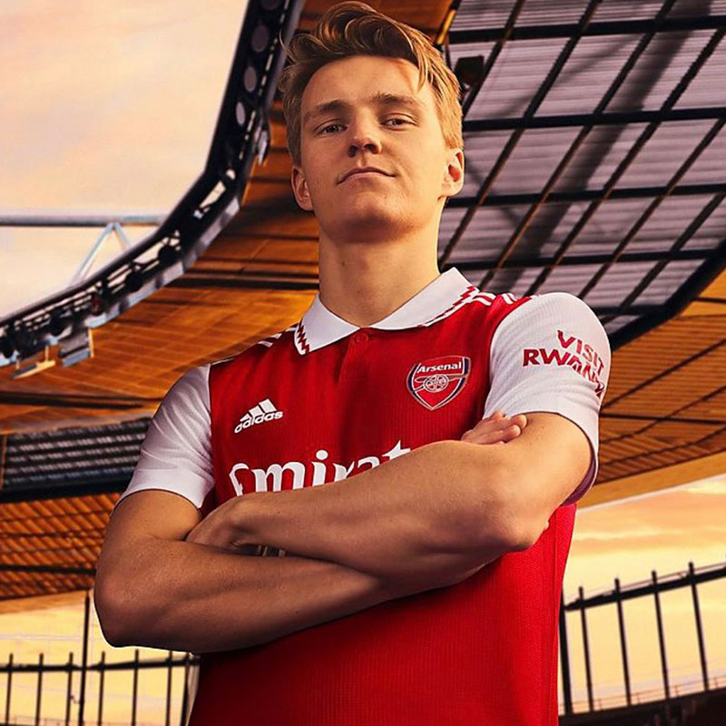 Arsenal 2023 nouveau maillot de foot domicile officiel Odegaard