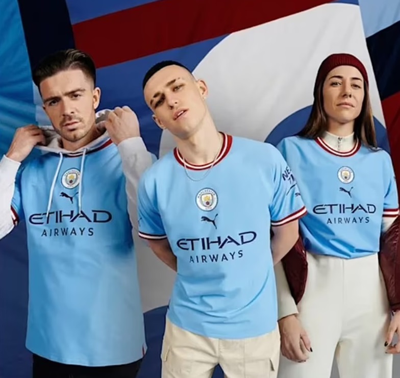 Manchester City 2023 nouveau maillot de foot presentation