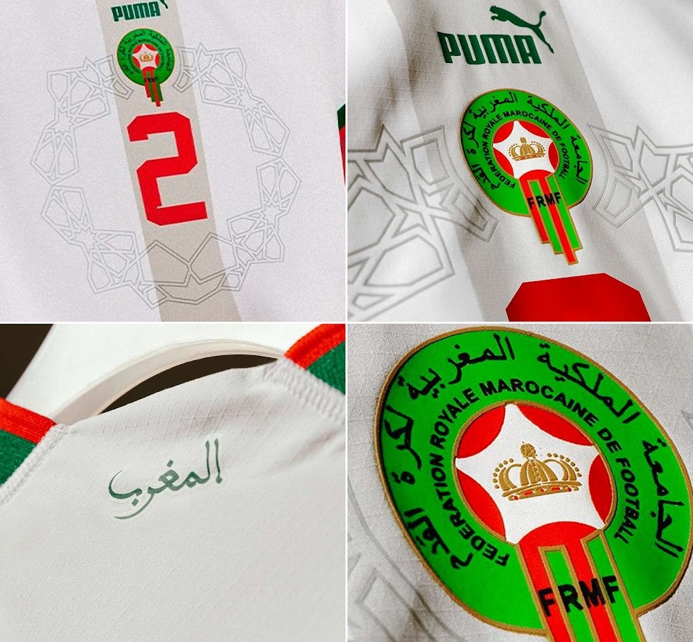 Maroc 2022 nouveau maillot exterieur foot coupe du monde 2022 details