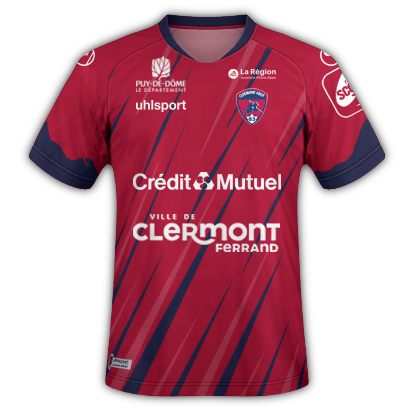 Nouveau maillot de football domicile Clermont 2022 2023