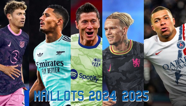 nouveaux maillots de football des clubs 2025