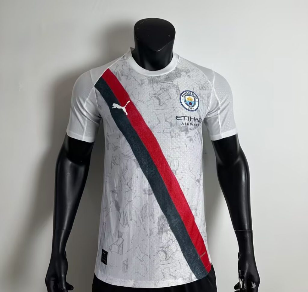 Maillot Manchester City Vintage 1969-1970 – Réplique Score Draw, Taille XL, Extérieur