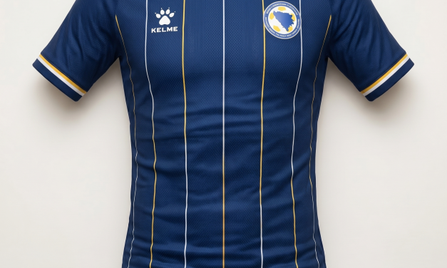 Les maillots Bosnie-Herzégovine Coupe du Monde 2026 dévoilés : Kelme mise sur les rayures et un nouveau bleu marine
