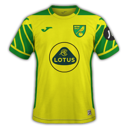 Norwich maillot domicile 2022
